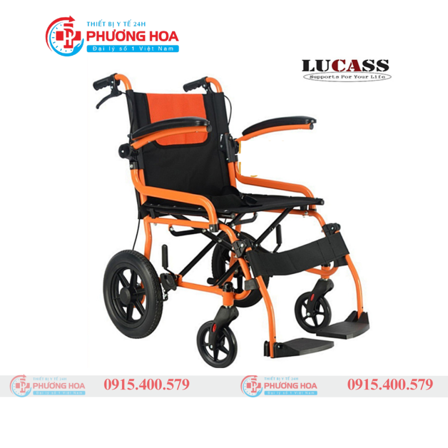 Xe lăn gấp gọn Lucass X61 bánh nhỏ